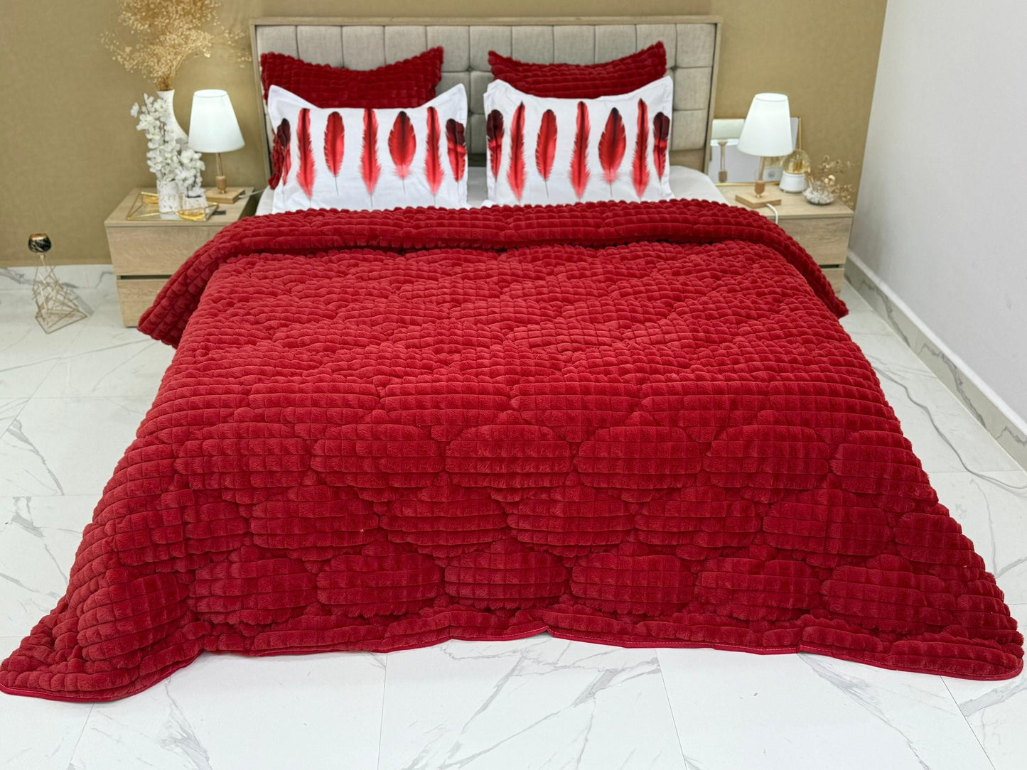 Ensemble Couette 5 Pièces - Double Face, Haute Qualité, Disponible en Plusieurs Couleurs
