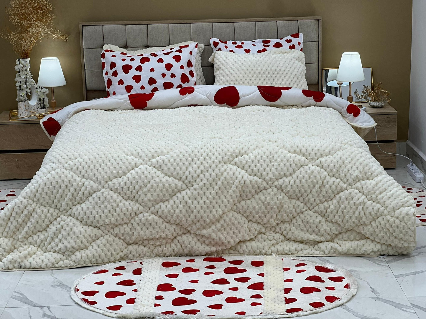 Ensemble Couette 5 Pièces - Double Face, Haute Qualité, Disponible en Plusieurs Couleurs