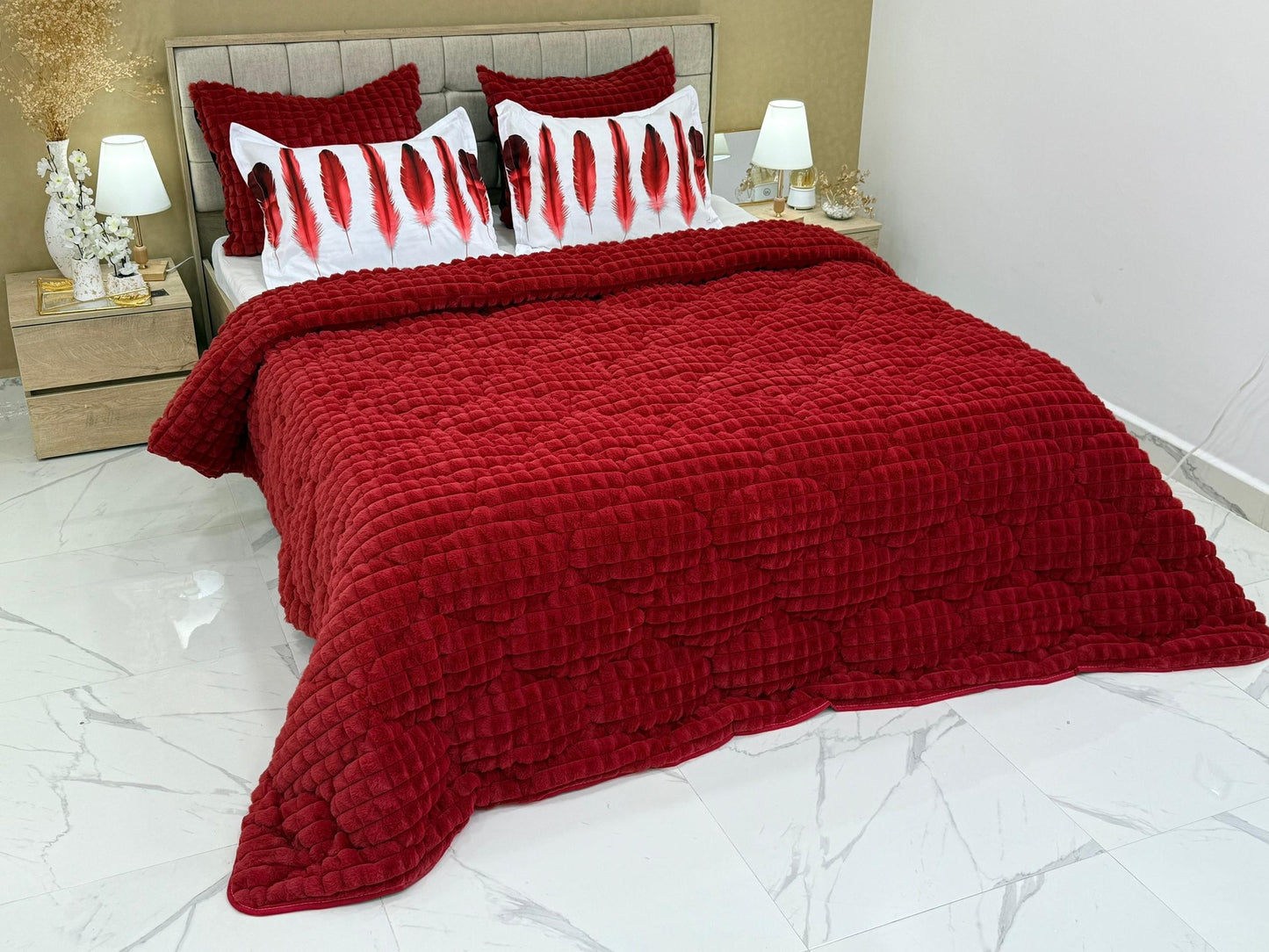 Ensemble Couette 5 Pièces - Double Face, Haute Qualité, Disponible en Plusieurs Couleurs