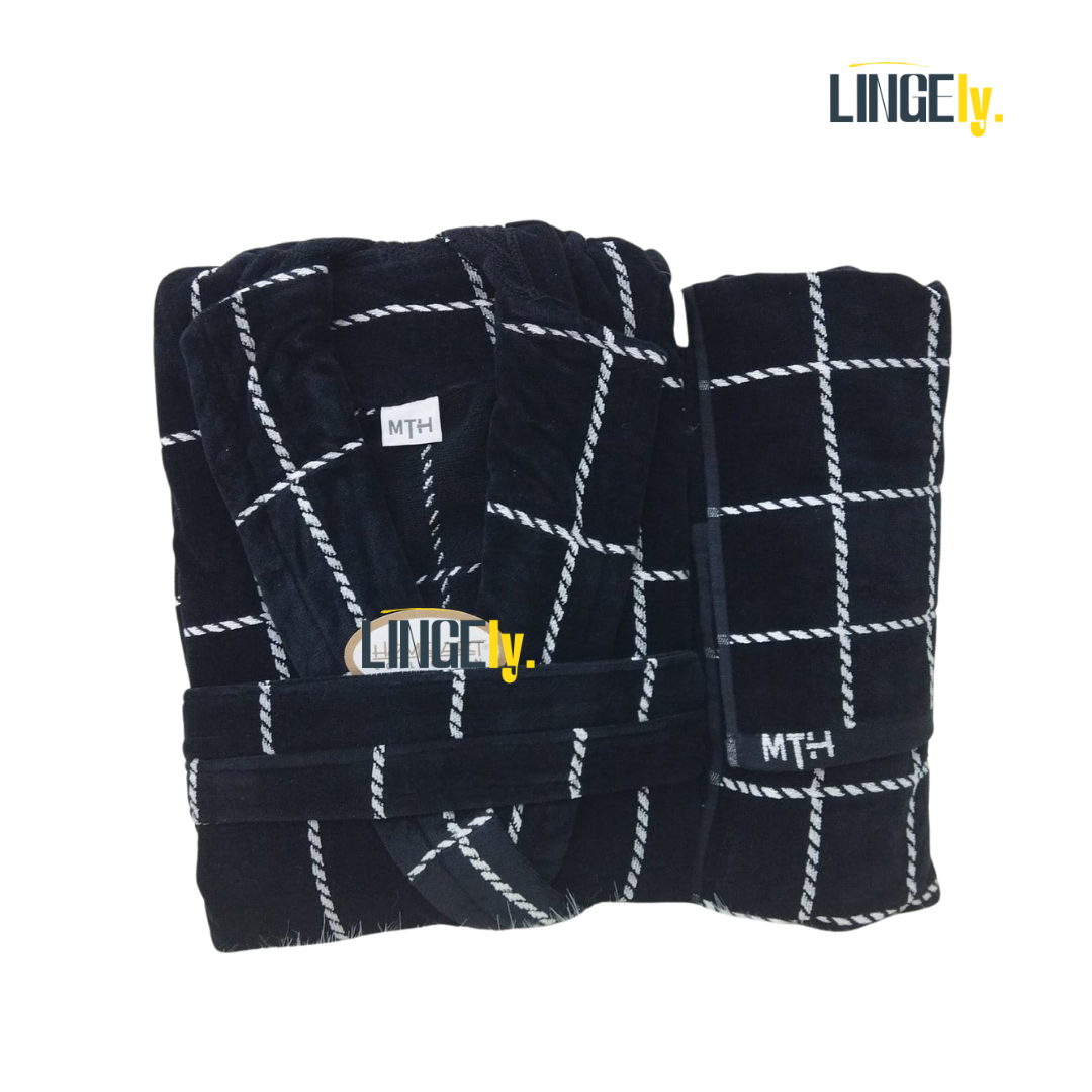 Sortie de Bain pour Homme - Peignoir de Luxe pour Homme - 100% Coton, 2 Pièces