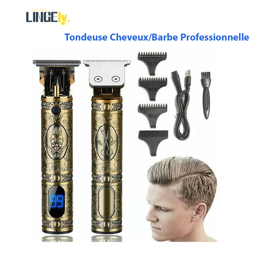 Tondeuse Cheveux/Barbe Professionnelle Sans Fil Afficheur Lcd