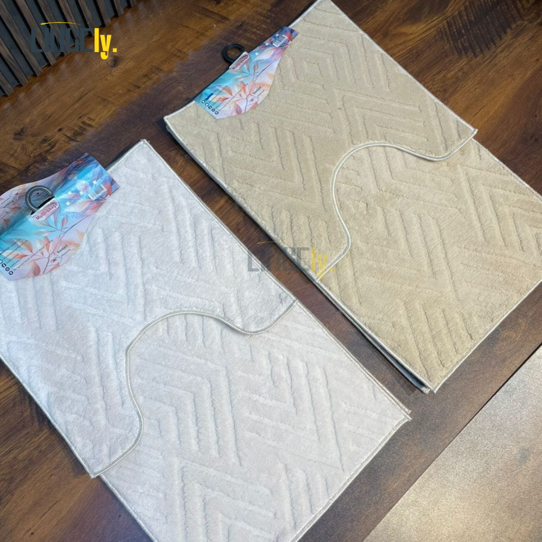 Tapis de Bain Luxe, Antidérapant, Lavable à la Machine, Tissu Turquie,Plusieurs Couleurs 🇹🇷✨