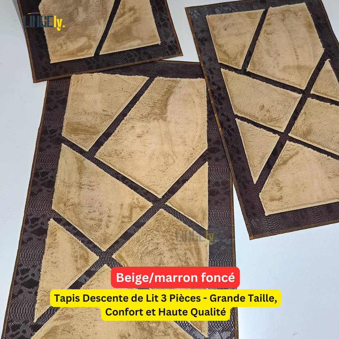Tapis Descente de Lit 3 Pièces - Grande Taille, Confort et Haute Qualité