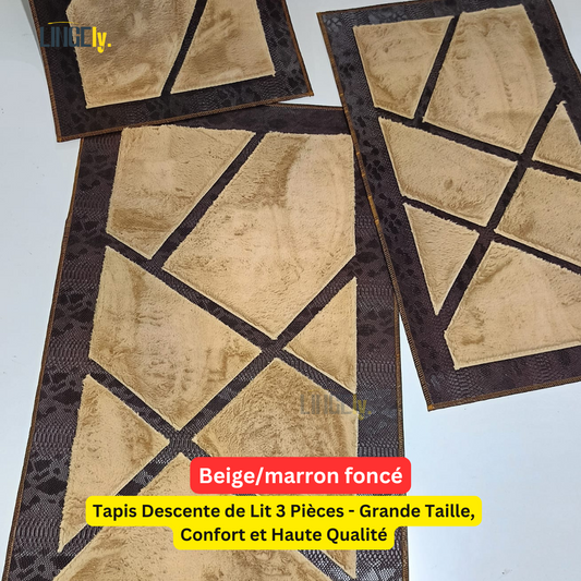 Tapis Descente de Lit 3 Pièces - Grande Taille, Confort et Haute Qualité