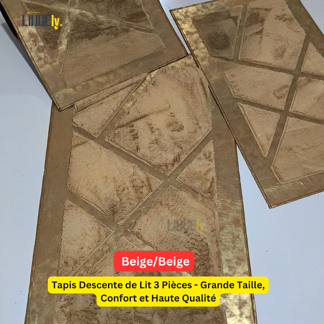 Tapis Descente de Lit 3 Pièces - Grande Taille, Confort et Haute Qualité