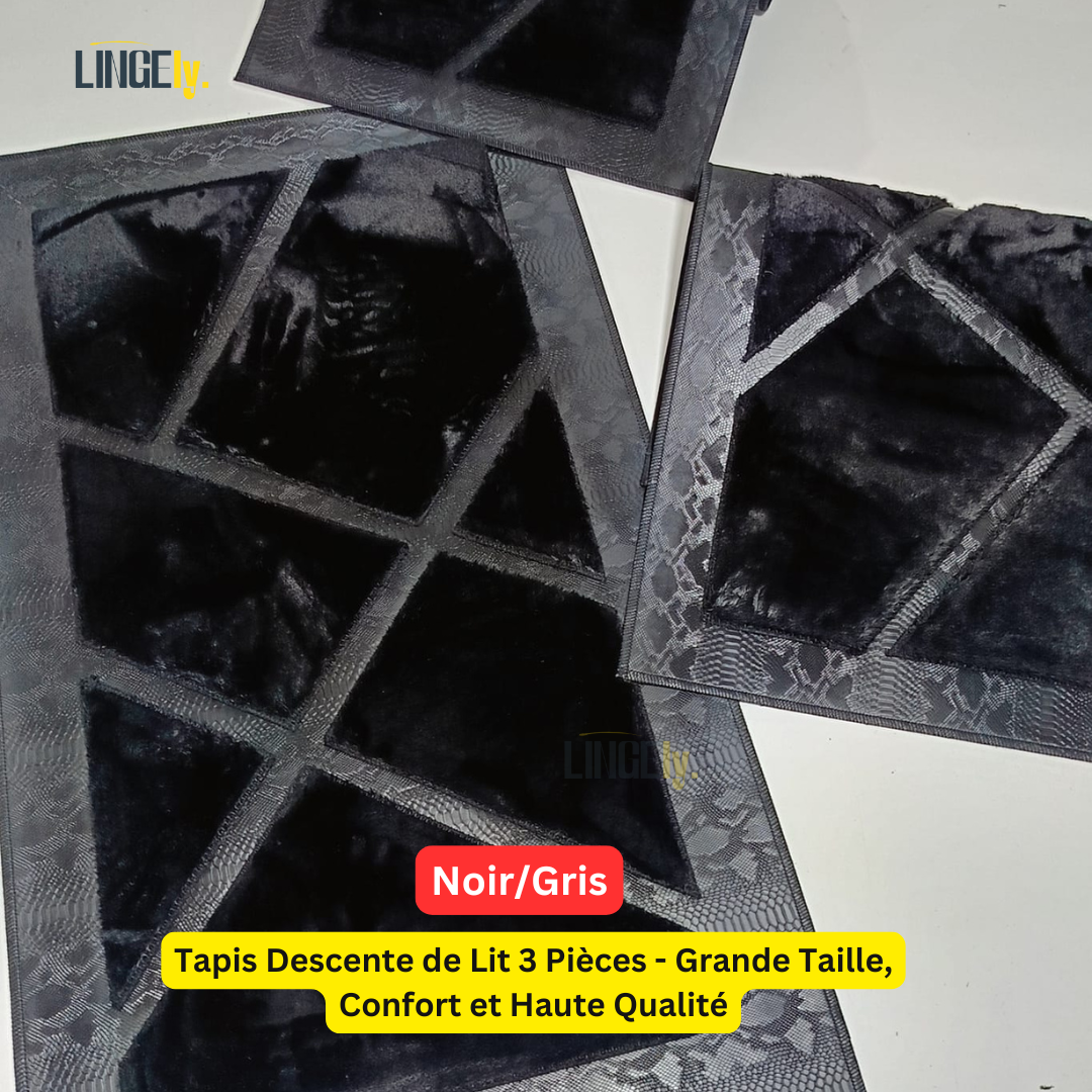 Tapis Descente de Lit 3 Pièces - Grande Taille, Confort et Haute Qualité