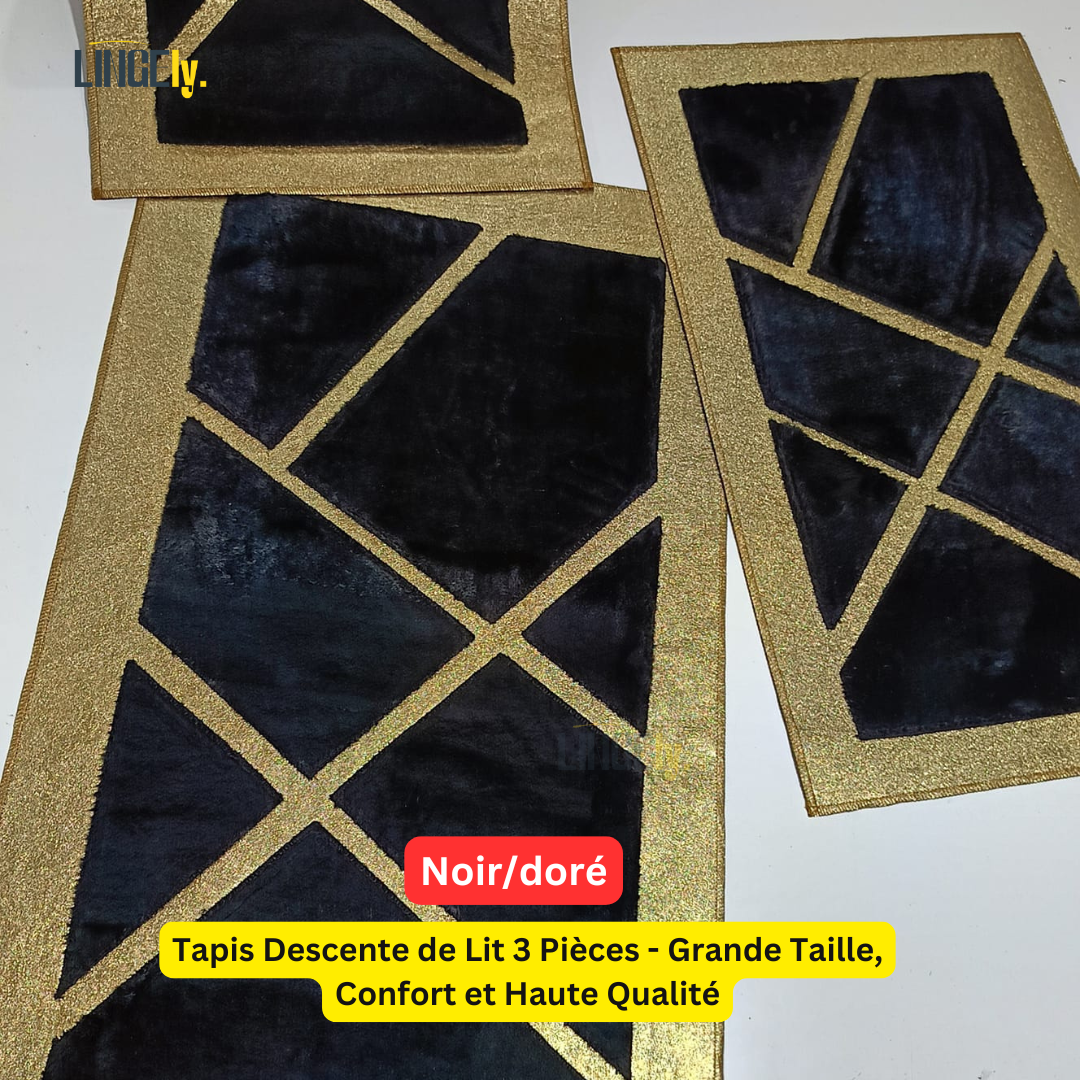 Tapis Descente de Lit 3 Pièces - Grande Taille, Confort et Haute Qualité