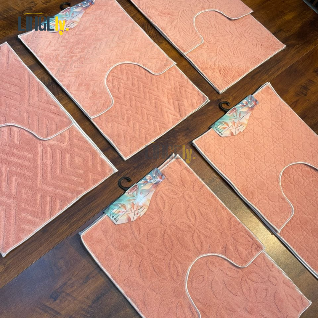 Tapis de Bain Luxe, Antidérapant, Lavable à la Machine, Tissu Turquie,Plusieurs Couleurs 🇹🇷✨