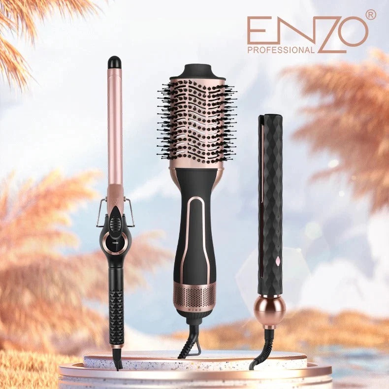 Enzo Gift Pack 3 en 1 Original هدية العروسة من العلامة الايطالية انزو 3 في 1 ليسور + مشط حراري + بوكلور