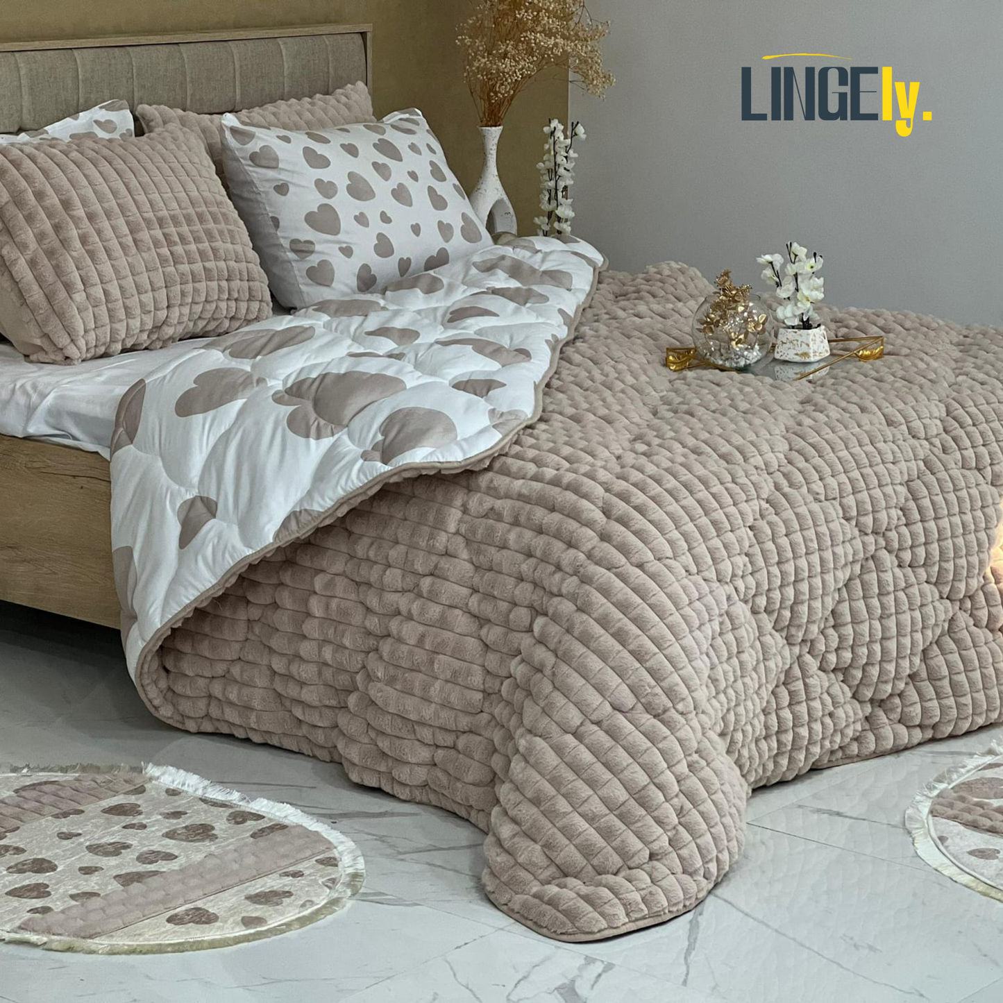 Ensemble Couette 5 Pièces - Double Face, Haute Qualité, Disponible en Plusieurs Couleurs