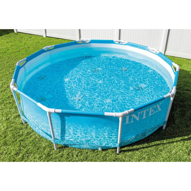 Intex Piscine Metal Frame Rond حمام سباحة فوق الأرض بإطار معدني