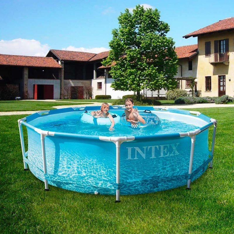 Intex Piscine Metal Frame Rond حمام سباحة فوق الأرض بإطار معدني